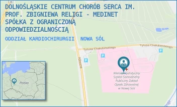 ODDZIAŁ KARDIOCHIRURGII - DOLNOŚLĄSKIE CENTRUM CHORÓB SERCA IM. PROF. ZBIGNIEWA RELIGI - MEDINET SPÓŁKA Z OGRANICZONĄ ODPOWIEDZIALNOŚCIĄ - UL. CHAŁUBIŃSKIEGO 7, NOWA SÓL