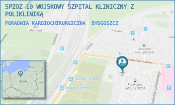 PORADNIA KARDIOCHIRURGICZNA - SPZOZ 10 WOJSKOWY SZPITAL KLINICZNY Z POLIKLINIKĄ - POWSTAŃCÓW WARSZAWY 5,  BYDGOSZCZ