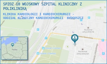 KLINIKA KARDIOLOGII I KARDIOCHIRURGII - ODDZIAŁ KLINICZNY KARDIOCHIRURGII - SPZOZ 10 WOJSKOWY SZPITAL KLINICZNY Z POLIKLINIKĄ - POWSTAŃCÓW WARSZAWY 5,  BYDGOSZCZ