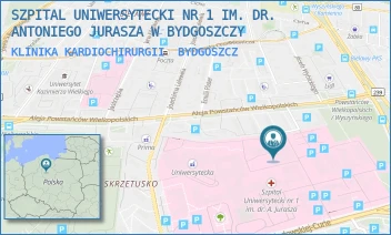 KLINIKA KARDIOCHIRURGII - SZPITAL UNIWERSYTECKI NR 1 IM. DR. ANTONIEGO JURASZA W BYDGOSZCZY - MARII SKŁODOWSKIEJ-CURIE 9, BYDGOSZCZ
