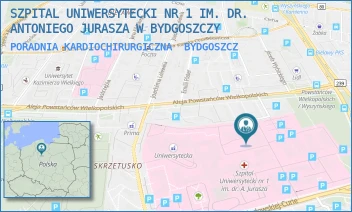 PORADNIA KARDIOCHIRURGICZNA - SZPITAL UNIWERSYTECKI NR 1 IM. DR. ANTONIEGO JURASZA W BYDGOSZCZY - MARII SKŁODOWSKIEJ-CURIE 9, BYDGOSZCZ