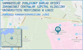 PORADNIA KARDIOCHIRURGICZNA - SAMODZIELNY PUBLICZNY ZAKŁAD OPIEKI ZDROWOTNEJ CENTRALNY SZPITAL KLINICZNY UNIWERSYTETU MEDYCZNEGO W ŁODZI - UL. POMORSKA 251,  ŁÓDŹ