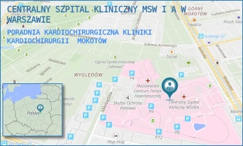 PORADNIA KARDIOCHIRURGICZNA KLINIKI KARDIOCHIRURGII - CENTRALNY SZPITAL KLINICZNY MSW I A W WARSZAWIE - WOŁOSKA 137,  MOKOTÓW