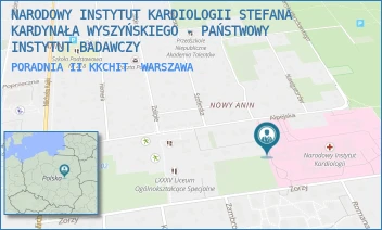 PORADNIA II KKCHIT - NARODOWY INSTYTUT KARDIOLOGII STEFANA KARDYNAŁA WYSZYŃSKIEGO - PAŃSTWOWY INSTYTUT BADAWCZY - ALPEJSKA 42,  WARSZAWA
