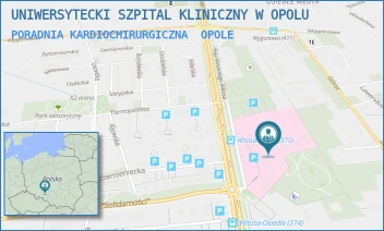 PORADNIA KARDIOCHIRURGICZNA - UNIWERSYTECKI SZPITAL KLINICZNY W OPOLU - UL. ALEJA WINCENTEGO WITOSA 26,  OPOLE