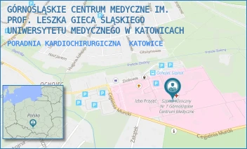 PORADNIA KARDIOCHIRURGICZNA - GÓRNOŚLĄSKIE CENTRUM MEDYCZNE IM. PROF. LESZKA GIECA ŚLĄSKIEGO UNIWERSYTETU MEDYCZNEGO W KATOWICACH - UL. ZIOŁOWA 45-47,  KATOWICE
