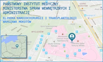 KLINIKA KARDIOCHIRURGII I TRANSPLANTOLOGII - PAŃSTWOWY INSTYTUT MEDYCZNY MINISTERSTWA SPRAW WEWNĘTRZNYCH I ADMINISTRACJI - WOŁOSKA 137,  WARSZAWA MOKOTÓW